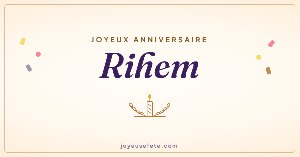 Image « Joyeux anniversaire Rihem » au format large