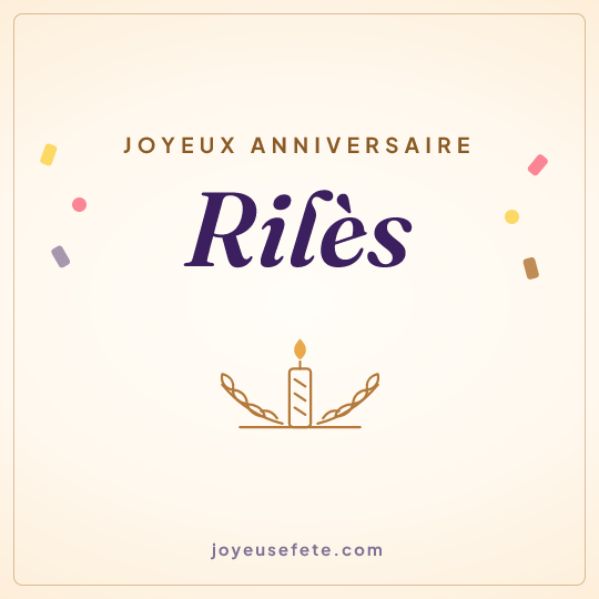 Image carrée « Joyeux anniversaire Rilès » pour WhatsApp
