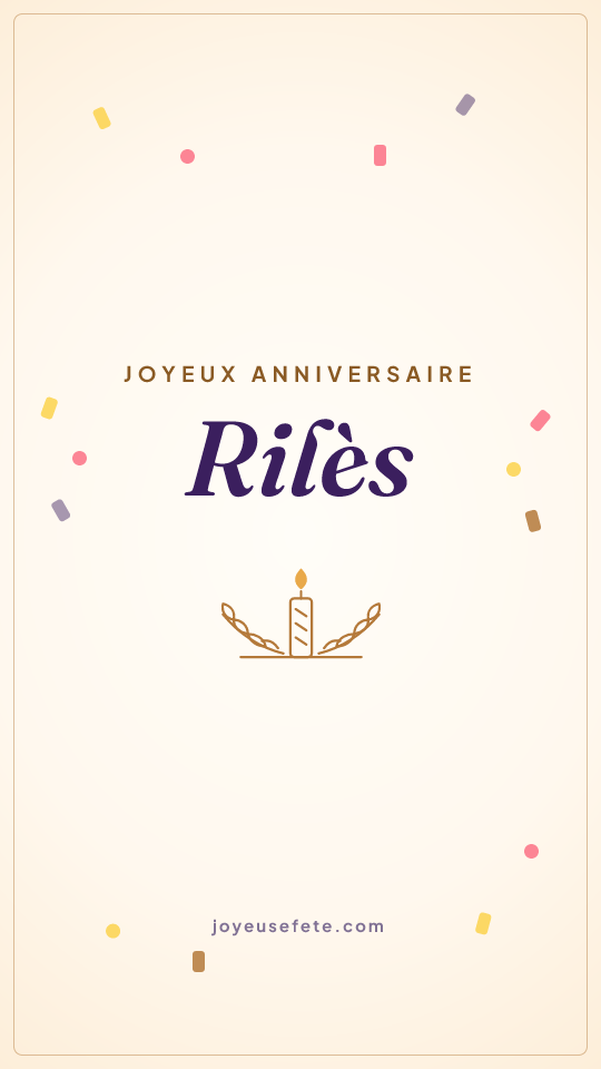 Image « Joyeux anniversaire Rilès » au format story