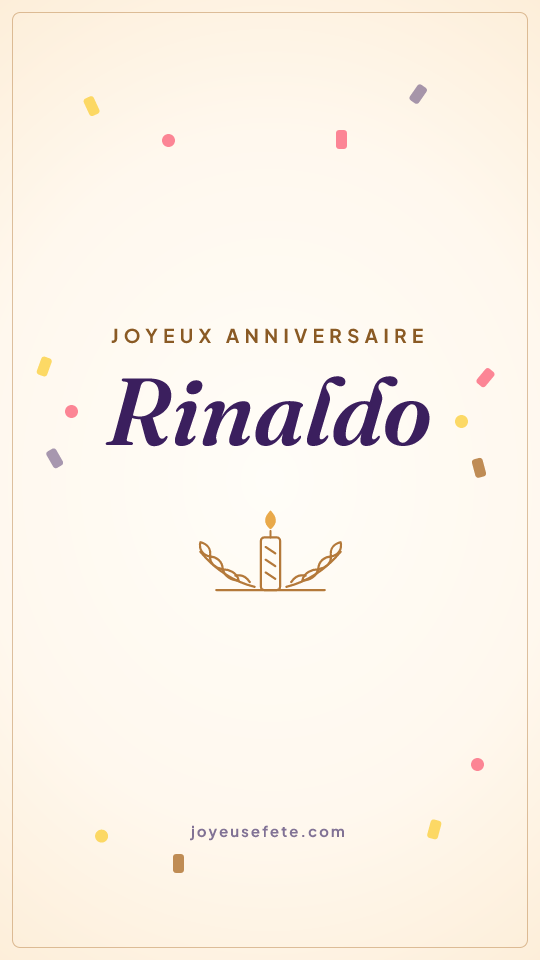 Image « Joyeux anniversaire Rinaldo » au format story