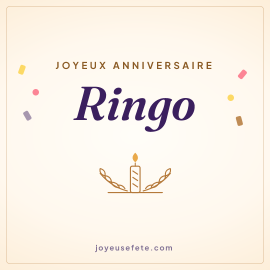 Image carrée « Joyeux anniversaire Ringo » pour WhatsApp