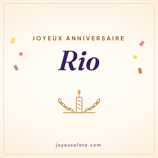 Image carrée « Joyeux anniversaire Rio » pour WhatsApp