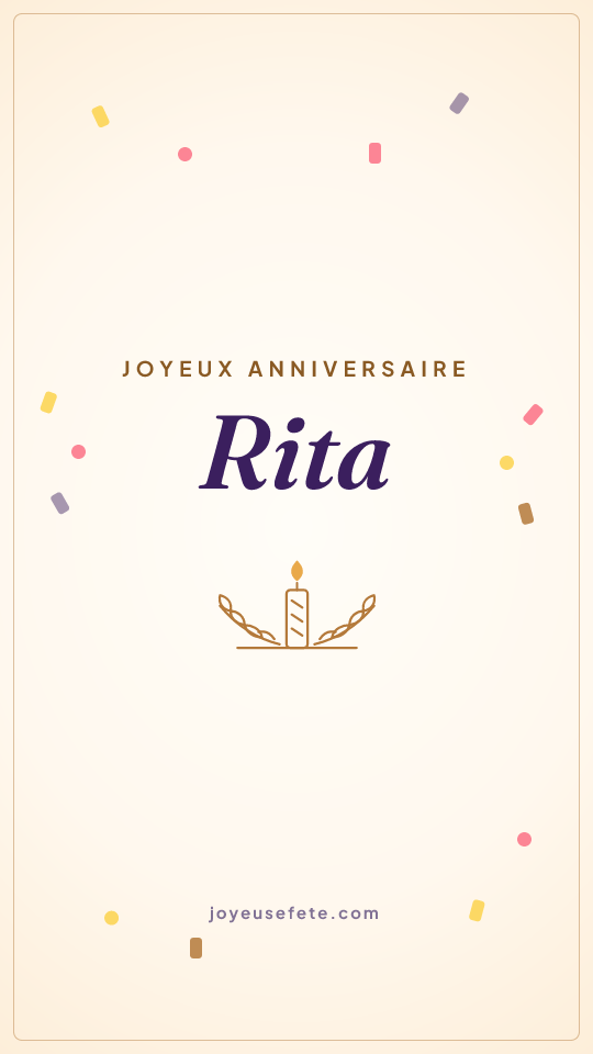 Image « Joyeux anniversaire Rita » au format story