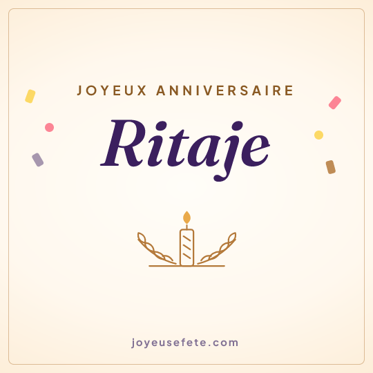 Image carrée « Joyeux anniversaire Ritaje » pour WhatsApp
