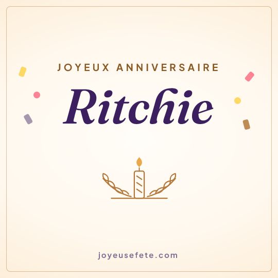 Image carrée « Joyeux anniversaire Ritchie » pour WhatsApp