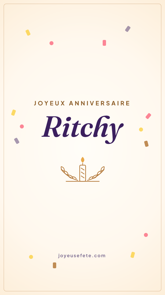 Image « Joyeux anniversaire Ritchy » au format story