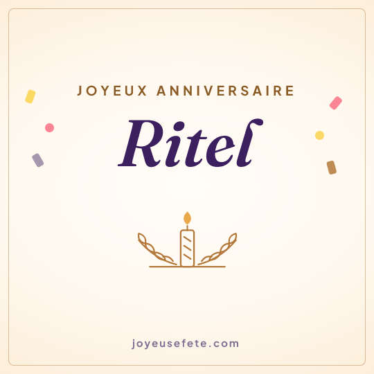 Image carrée « Joyeux anniversaire Ritel » pour WhatsApp