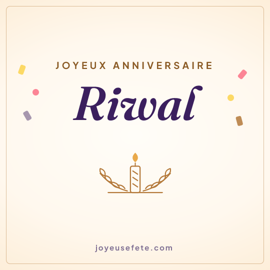 Image carrée « Joyeux anniversaire Riwal » pour WhatsApp