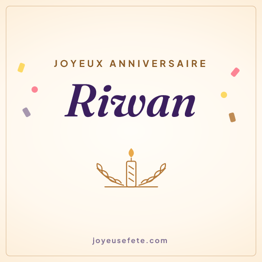 Image carrée « Joyeux anniversaire Riwan » pour WhatsApp