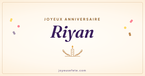 Image « Joyeux anniversaire Riyan » au format large