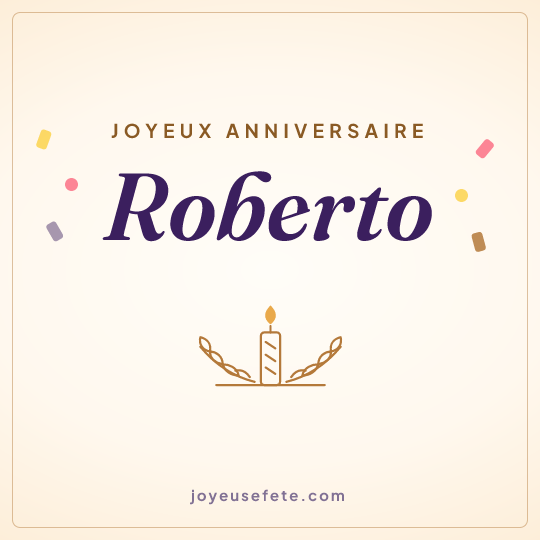 Image carrée « Joyeux anniversaire Roberto » pour WhatsApp
