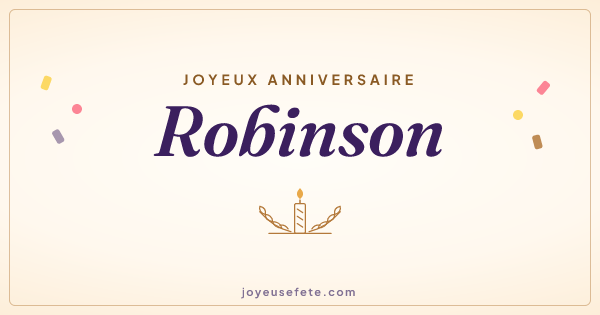 Image « Joyeux anniversaire Robinson » au format large