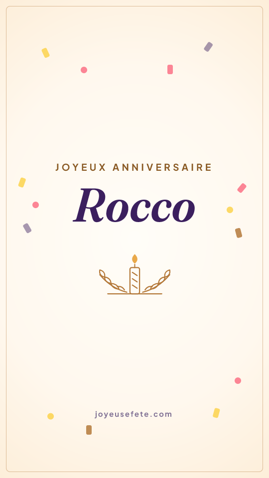 Image « Joyeux anniversaire Rocco » au format story