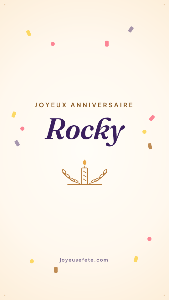 Image « Joyeux anniversaire Rocky » au format story
