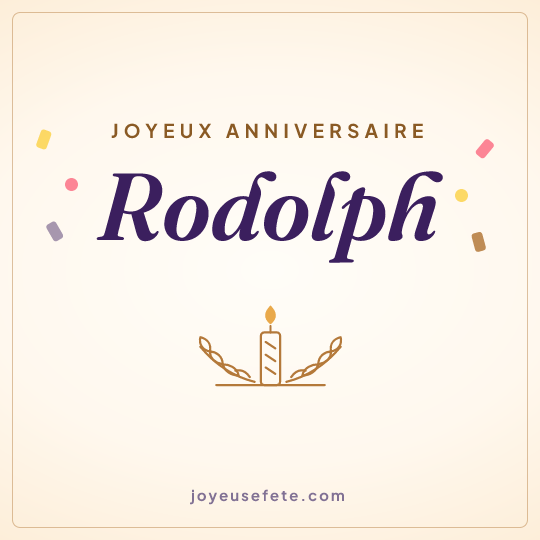 Image carrée « Joyeux anniversaire Rodolph » pour WhatsApp