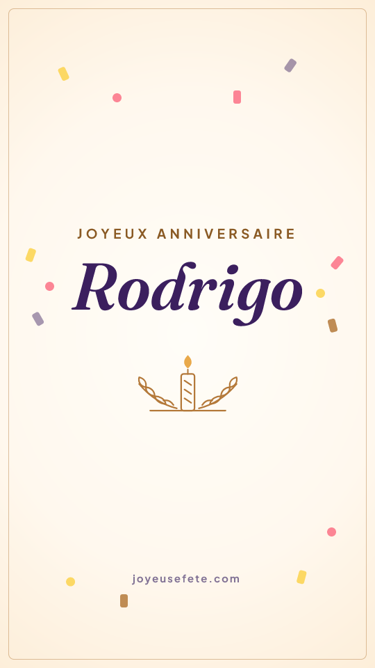 Image « Joyeux anniversaire Rodrigo » au format story