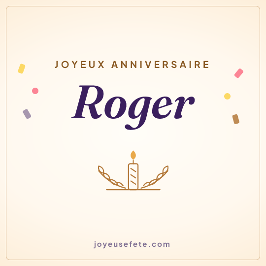 Image carrée « Joyeux anniversaire Roger » pour WhatsApp