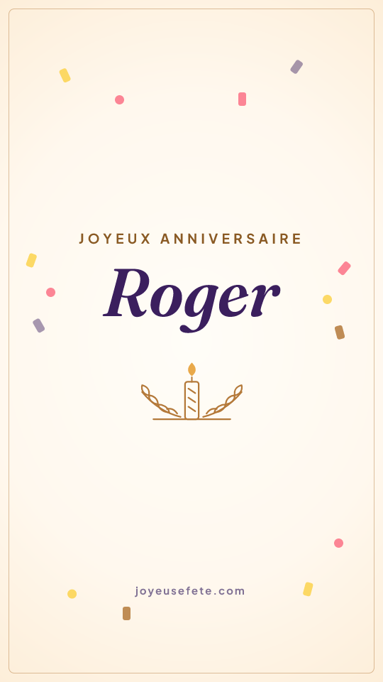 Image « Joyeux anniversaire Roger » au format story