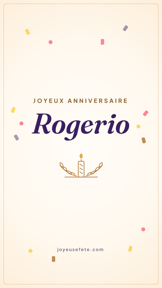 Image « Joyeux anniversaire Rogerio » au format story