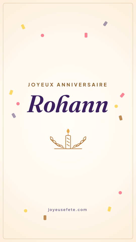 Image « Joyeux anniversaire Rohann » au format story