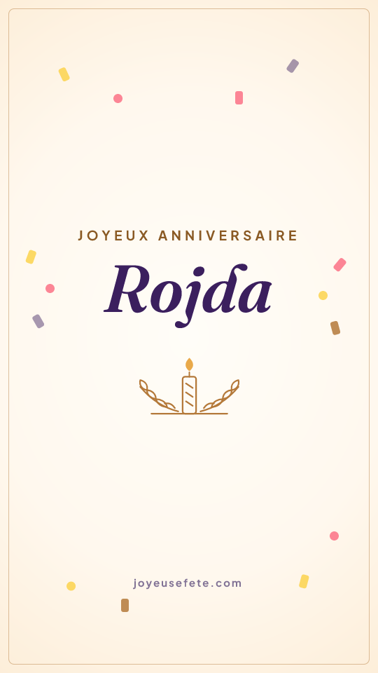 Image « Joyeux anniversaire Rojda » au format story