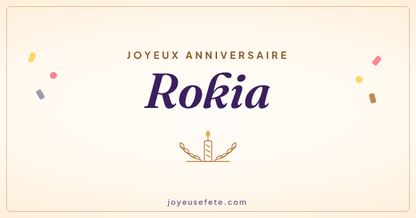 Image « Joyeux anniversaire Rokia » au format large