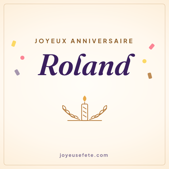 Image carrée « Joyeux anniversaire Roland » pour WhatsApp