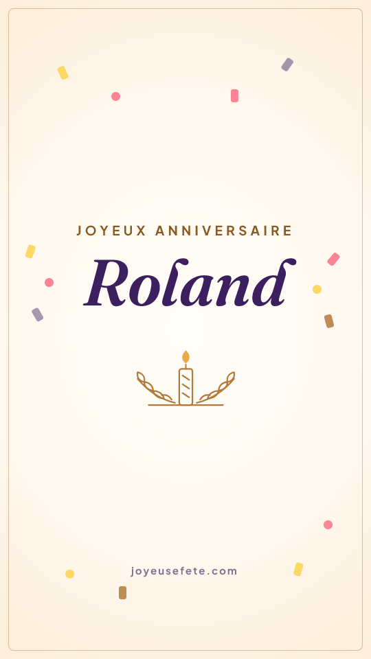 Image « Joyeux anniversaire Roland » au format story