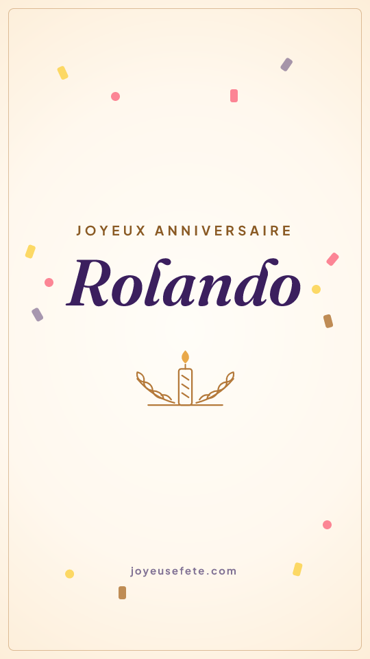 Image « Joyeux anniversaire Rolando » au format story