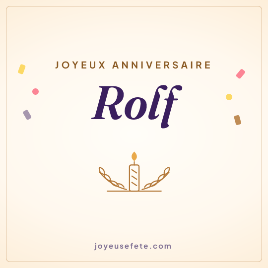 Image carrée « Joyeux anniversaire Rolf » pour WhatsApp