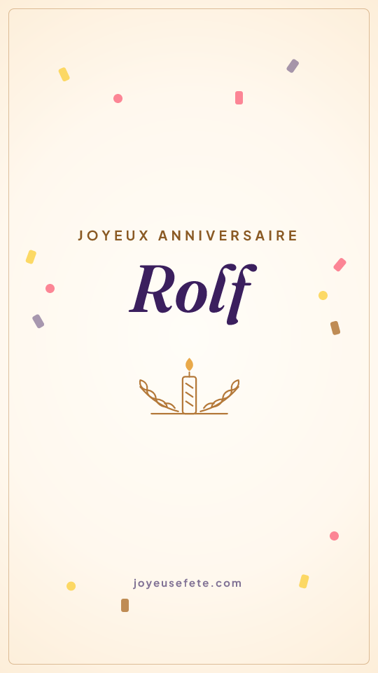 Image « Joyeux anniversaire Rolf » au format story