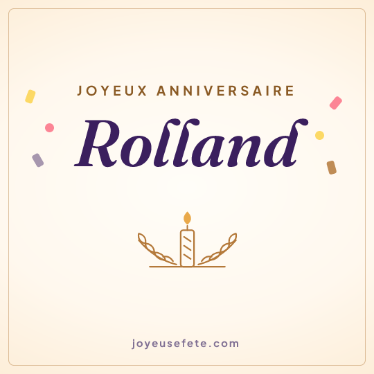 Image carrée « Joyeux anniversaire Rolland » pour WhatsApp