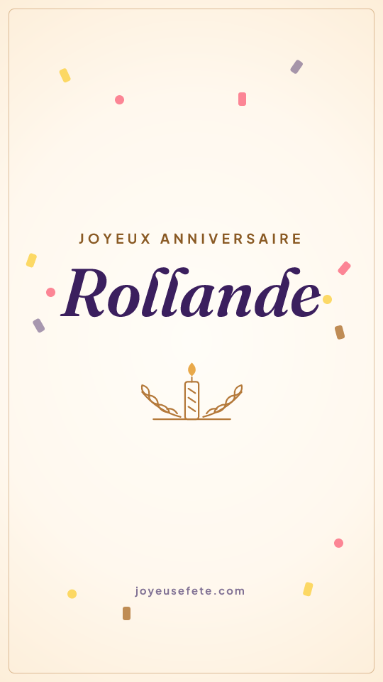 Image « Joyeux anniversaire Rollande » au format story
