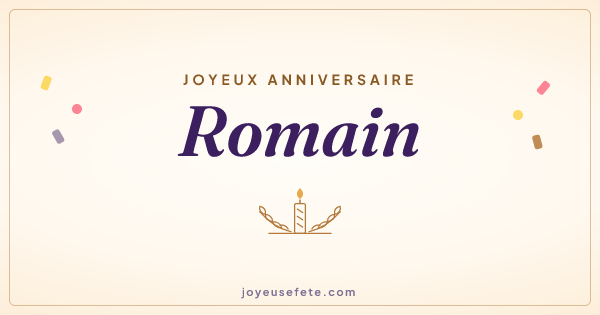 Image « Joyeux anniversaire Romain » au format large