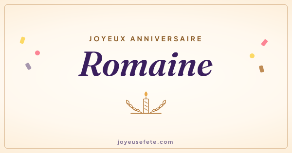 Image « Joyeux anniversaire Romaine » au format large