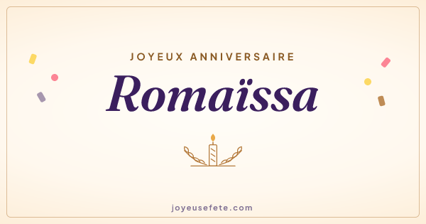 Image « Joyeux anniversaire Romaïssa » au format large