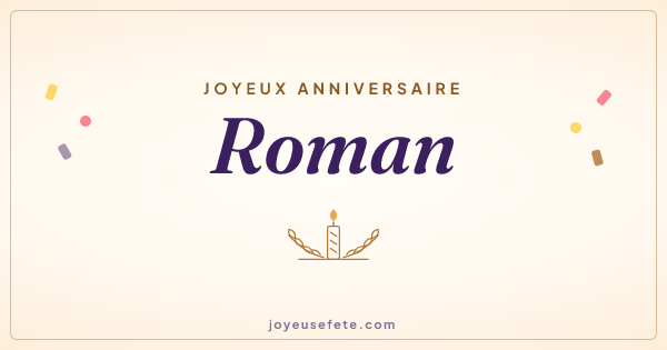 Image « Joyeux anniversaire Roman » au format large