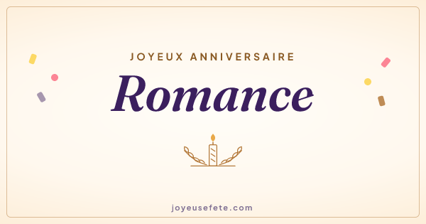 Image « Joyeux anniversaire Romance » au format large