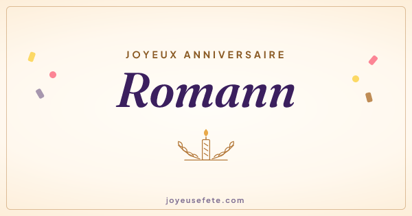 Image « Joyeux anniversaire Romann » au format large