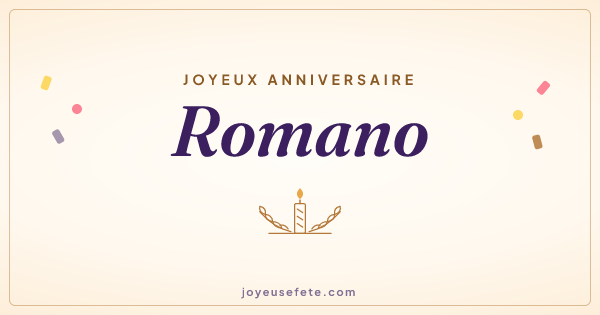 Image « Joyeux anniversaire Romano » au format large