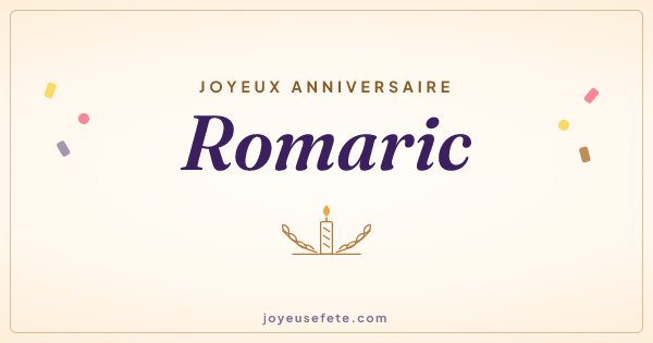 Image « Joyeux anniversaire Romaric » au format large