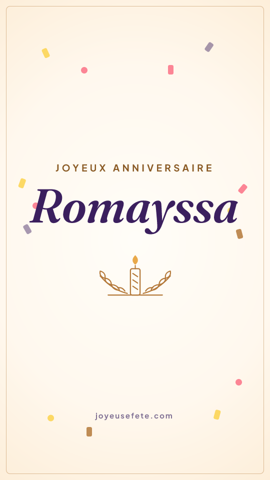 Image « Joyeux anniversaire Romayssa » au format story