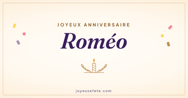 Image « Joyeux anniversaire Roméo » au format large