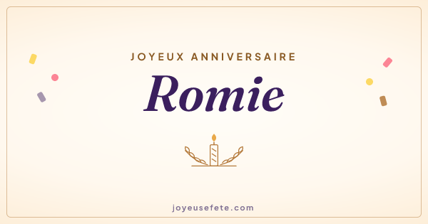 Image « Joyeux anniversaire Romie » au format large