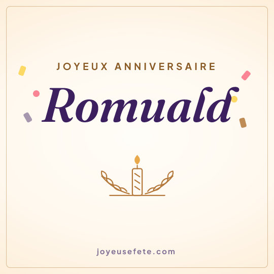 Image carrée « Joyeux anniversaire Romuald » pour WhatsApp