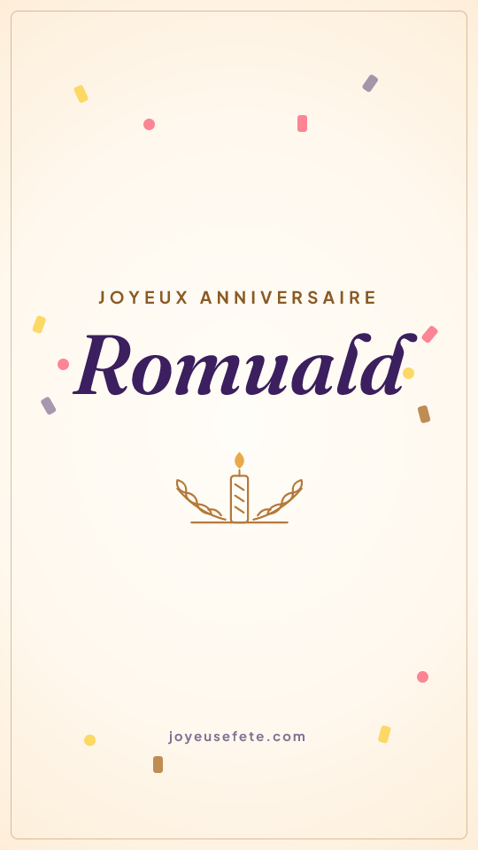 Image « Joyeux anniversaire Romuald » au format story