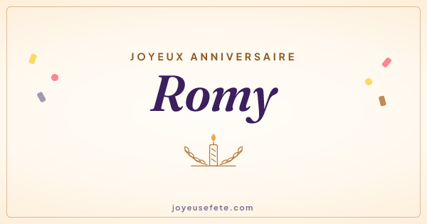 Image « Joyeux anniversaire Romy » au format large