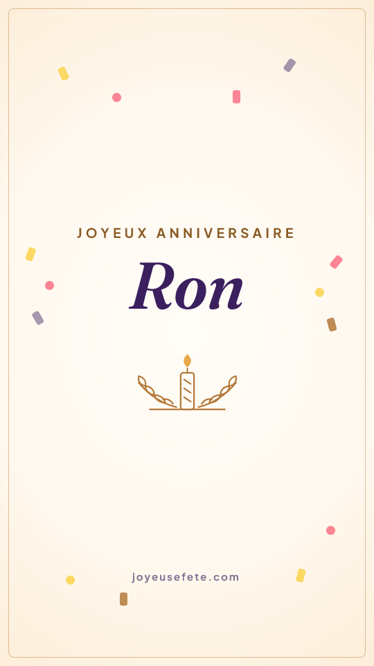 Image « Joyeux anniversaire Ron » au format story