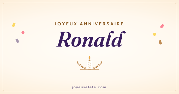 Image « Joyeux anniversaire Ronald » au format large
