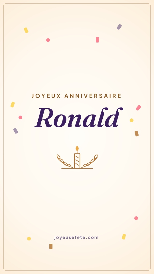 Image « Joyeux anniversaire Ronald » au format story
